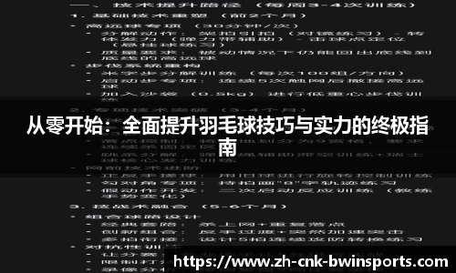 从零开始:全面提升羽毛球技巧与实力的终极指南